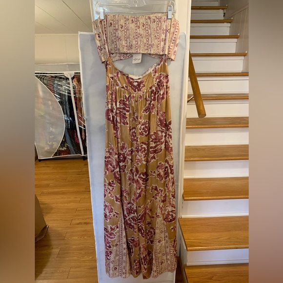 Free people Juliet Strapless Cut/out Jumpsuit Sz L - Picture 3 of 6